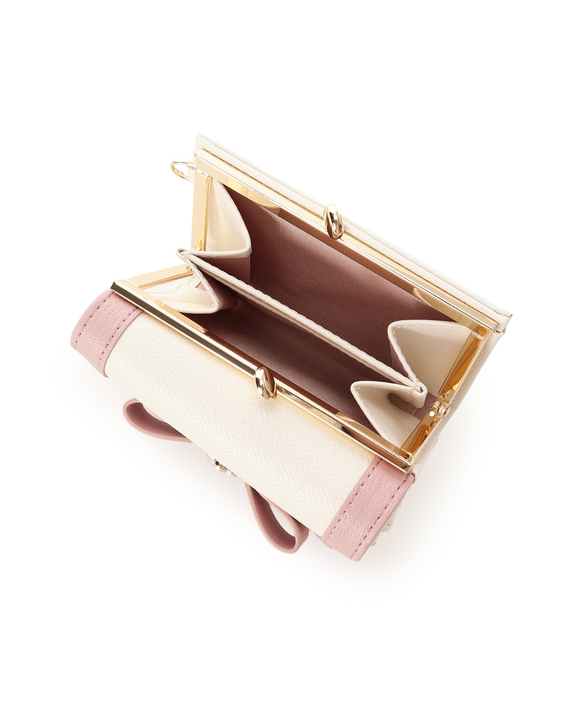 SAMANTHAVEGA Bicolor Jewel Ribbon Fold Wallet | Compact & Elegant Bijou Design
