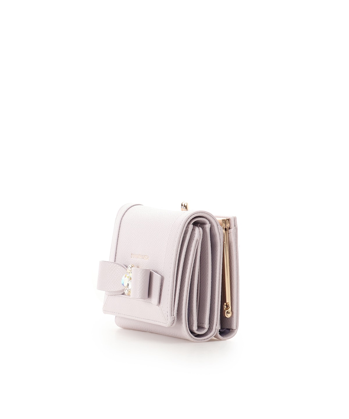 SAMANTHAVEGA Bicolor Jewel Ribbon Fold Wallet | Compact & Elegant Bijou Design