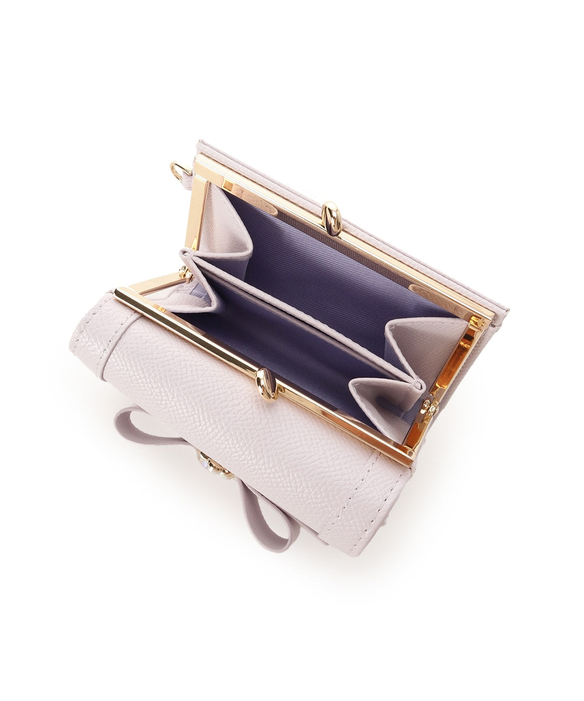 SAMANTHAVEGA Bicolor Jewel Ribbon Fold Wallet | Compact & Elegant Bijou Design