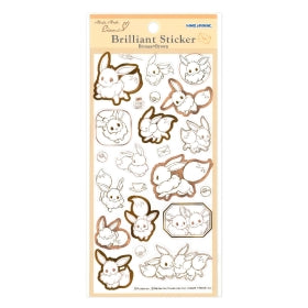 Pokémon Brilliant Sticker | Eevee Design | Transparent with Bronze & Brown Foil Accents