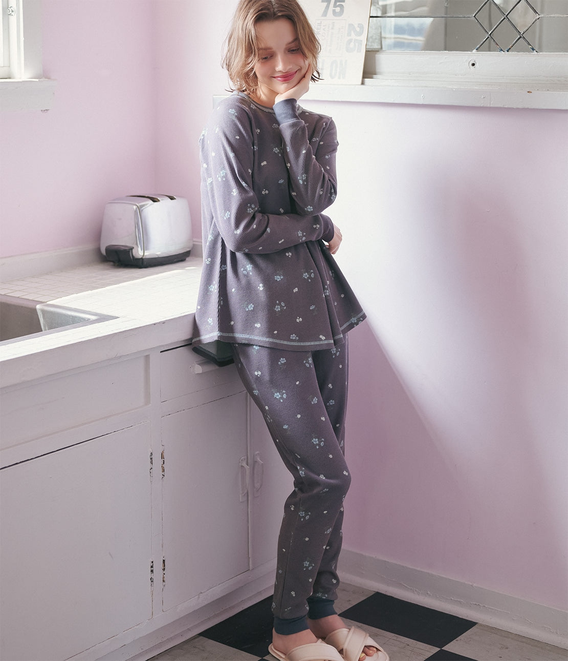 Thermal HARA-Maki Waffle Pajamas | Cotton Blend with Tummy Warmer for Cozy Nights