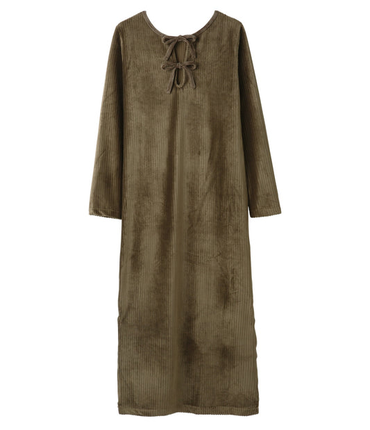 2-Way Velour Long Dress  Elegant Shine & Refined Silhouette