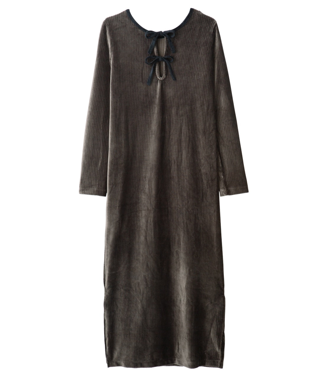 2-Way Velour Long Dress  Elegant Shine & Refined Silhouette