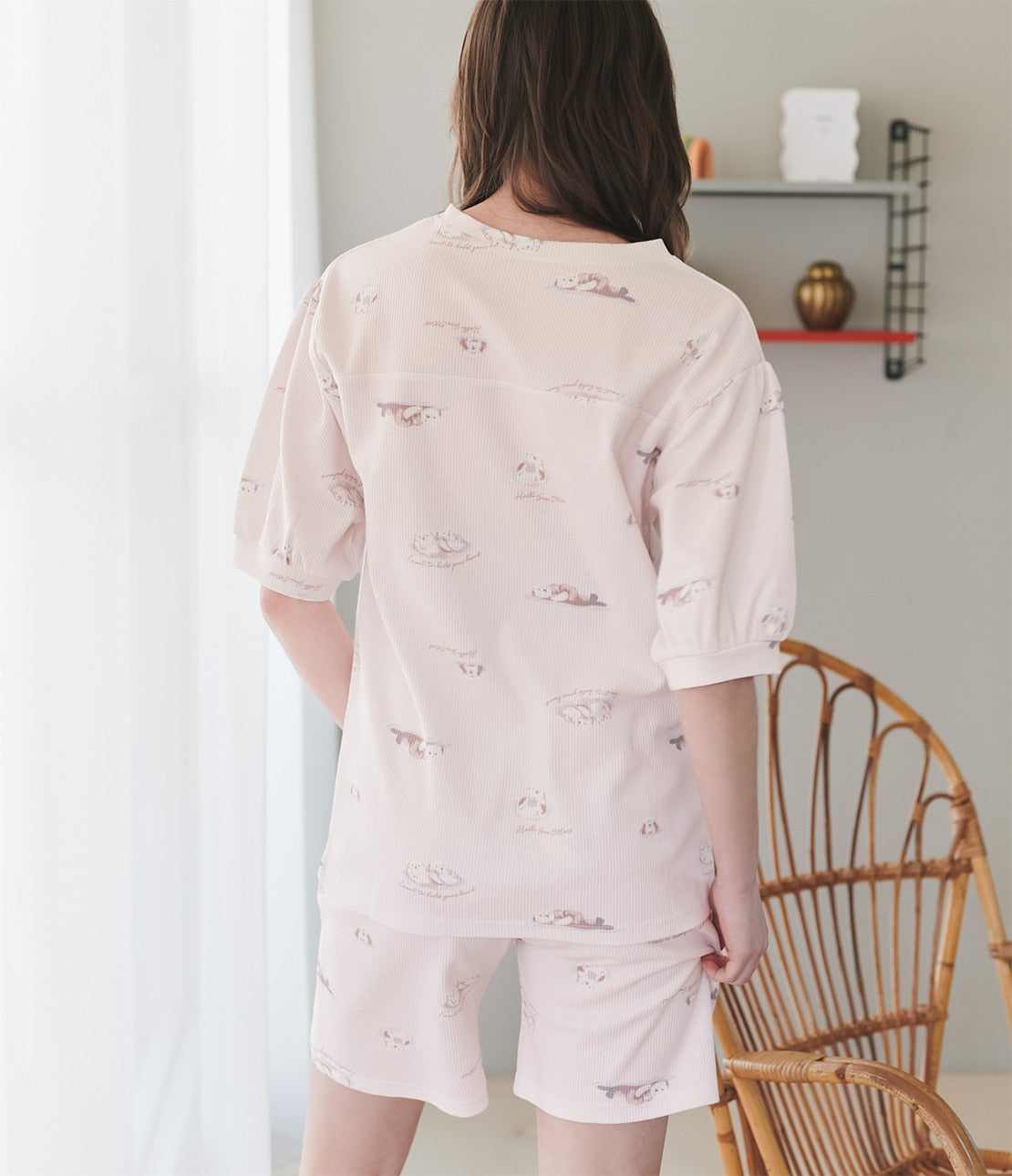 Thermal HARA-Maki Pajama Set  Waffle Cotton Blend with Tummy Warmer
