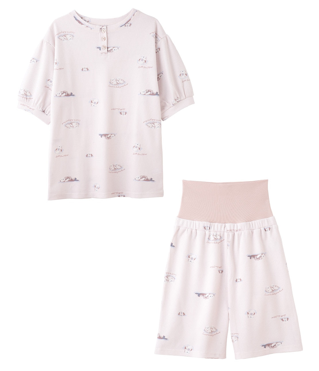 Thermal HARA-Maki Pajama Set  Waffle Cotton Blend with Tummy Warmer