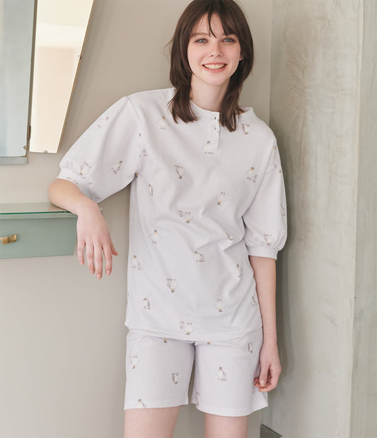 Thermal HARA-Maki Pajama Set  Waffle Cotton Blend with Tummy Warmer