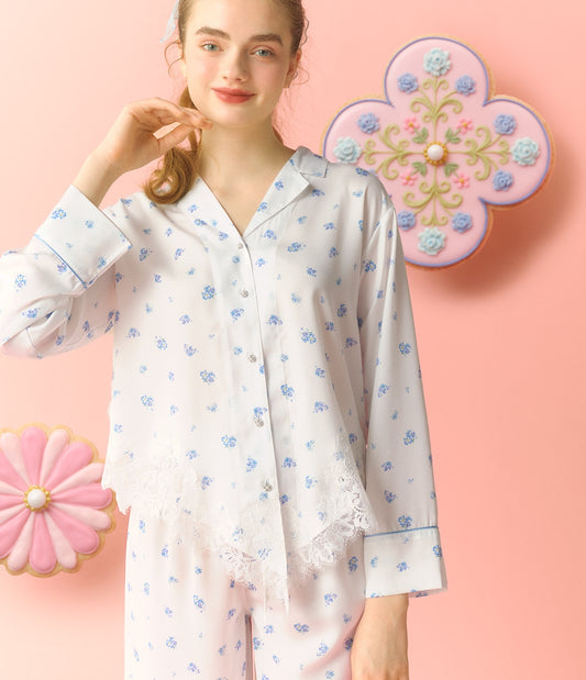 Confetti Satin Pajamas  KUNIKA Collaboration  Sweet-Inspired Romantic Loungewear