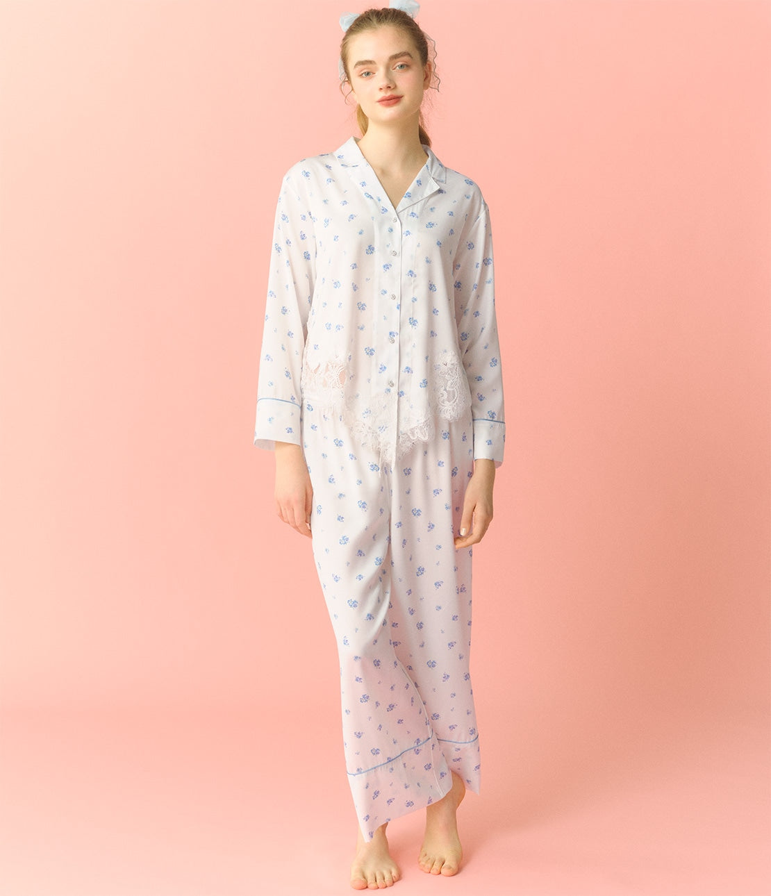 Confetti Satin Pajamas  KUNIKA Collaboration  Sweet-Inspired Romantic Loungewear