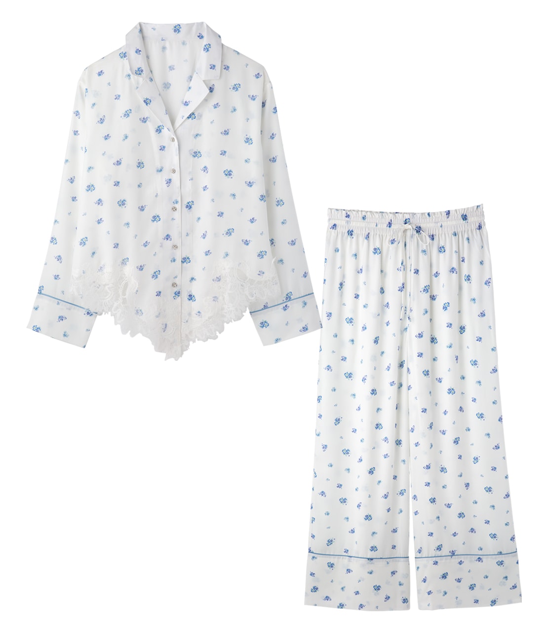 Confetti Satin Pajamas  KUNIKA Collaboration  Sweet-Inspired Romantic Loungewear