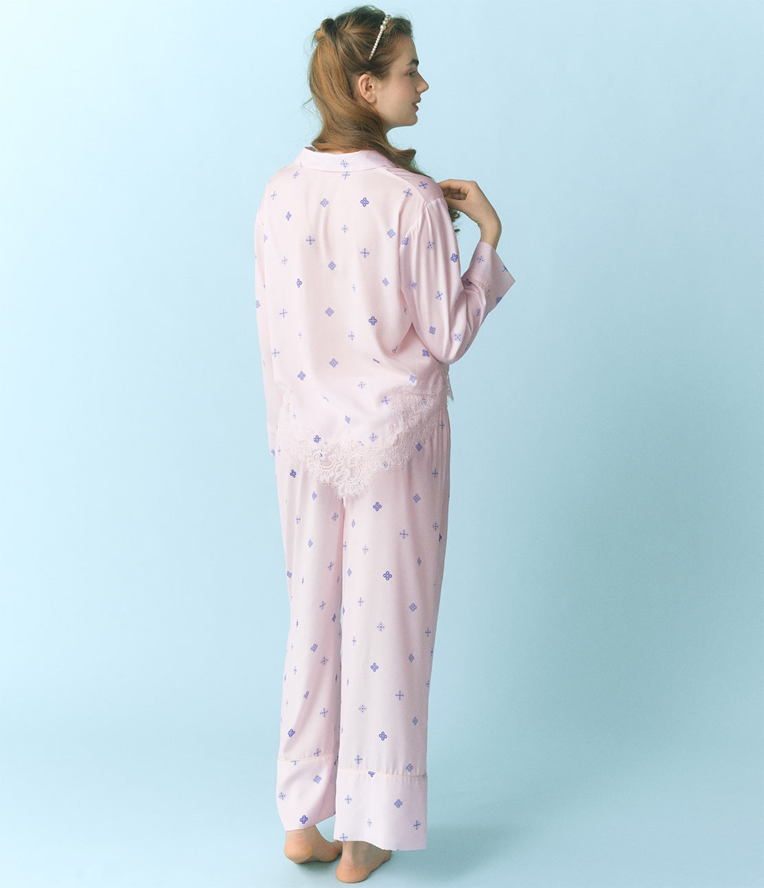 Confetti Satin Pajamas  KUNIKA Collaboration  Sweet-Inspired Romantic Loungewear