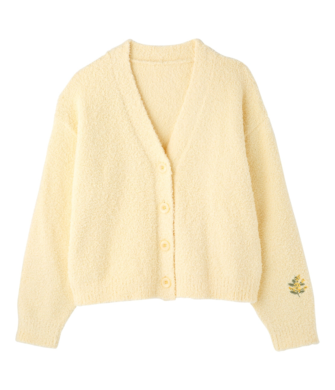 Whipply V-Neck Cardigan | Soft Chenille Knit Loungewear with Floral Embroidery