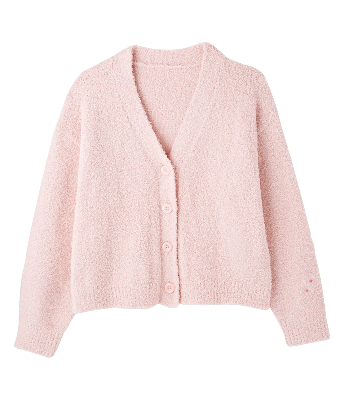 Whipply V-Neck Cardigan | Soft Chenille Knit Loungewear with Floral Embroidery
