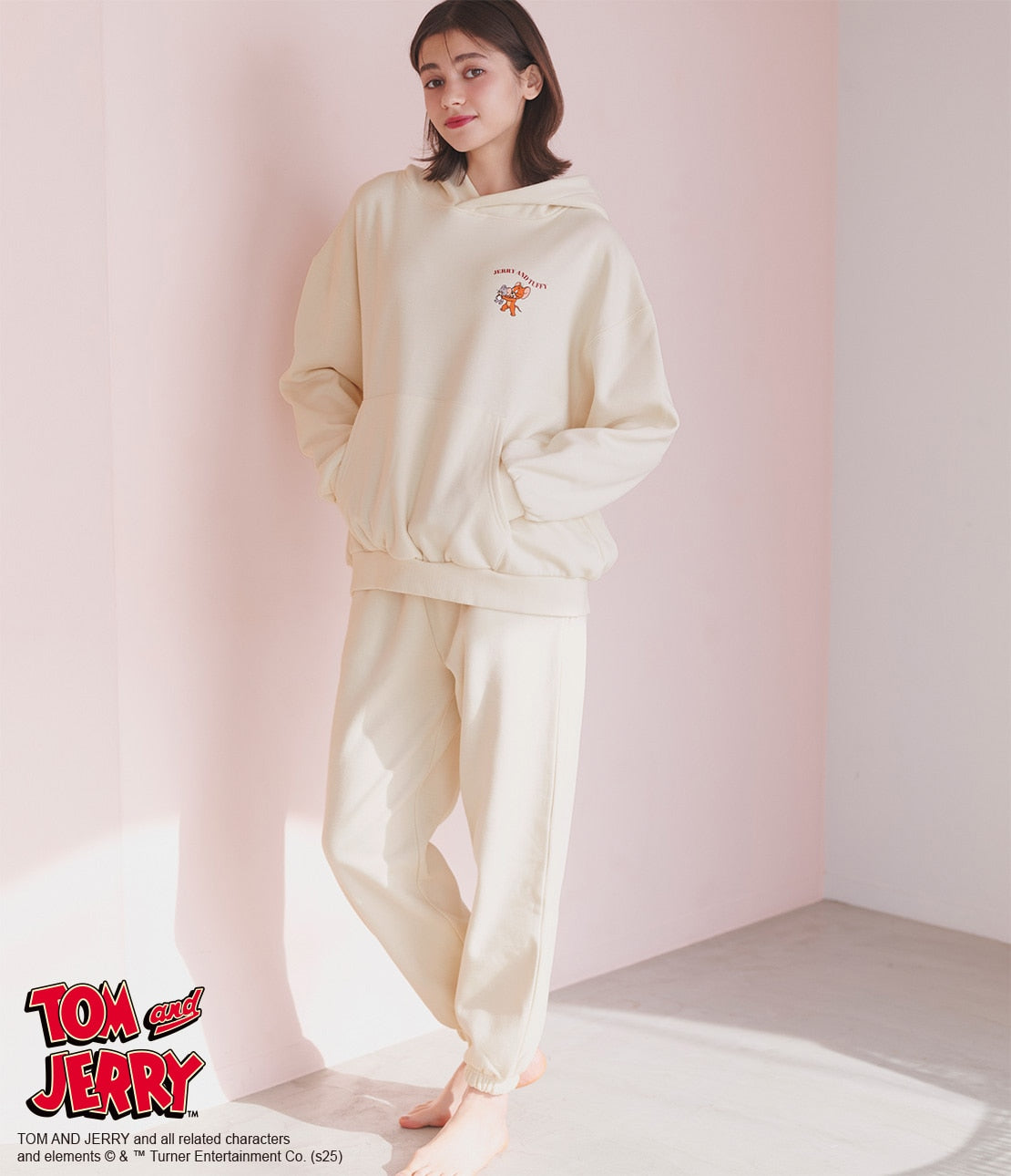 Jerry & Tuffy Hoodie Pajama Sweat Set | Tom & Jerry Collaboration Loungewear