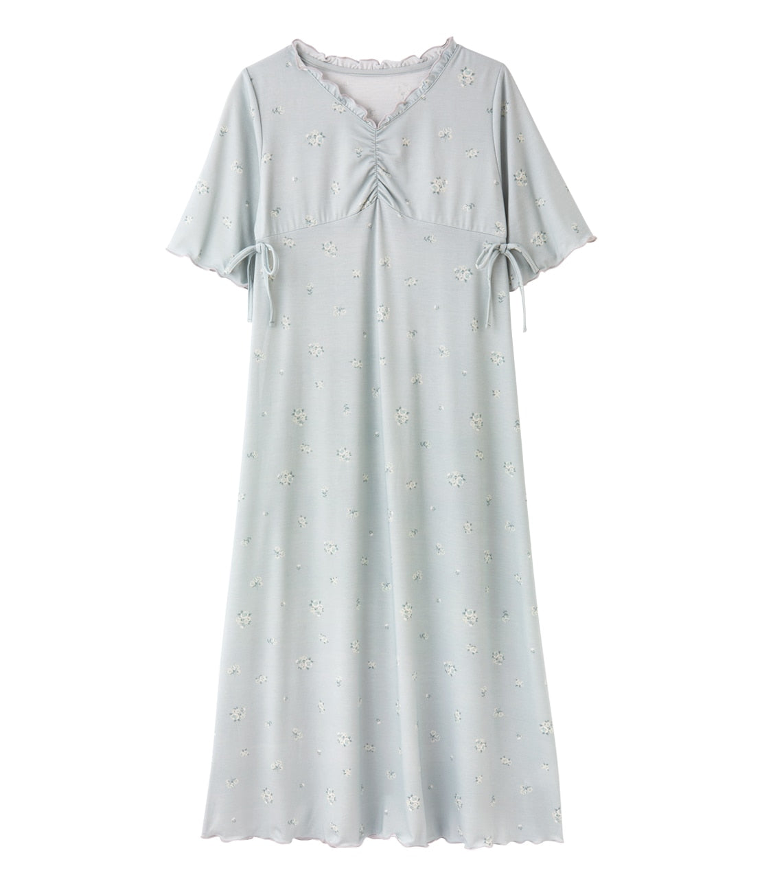 Floral Jersey Lounge Dress  Soft Stretch One-Piece with Feminine Details