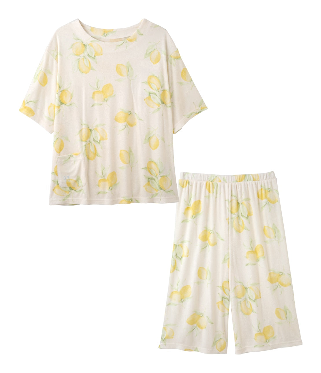 Cool Touch Pile Pajama Set | Refreshing Summer Loungewear in Stripe & Lemon