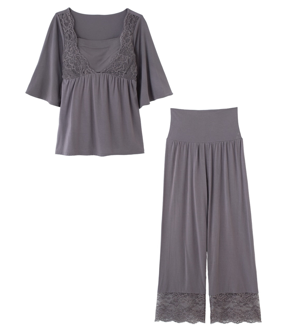 Night Bra Built-in HARA-Maki Pajamas  Bust-Support Sleepwear with Elegant Lace Design