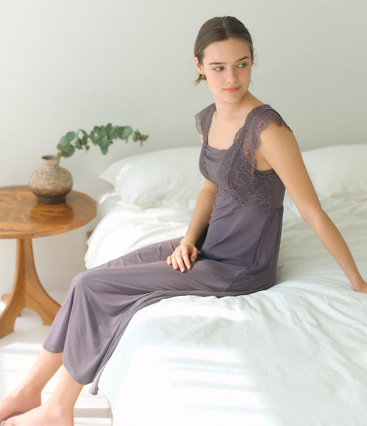 Night Bra Built-In Lounge Dress | Elegant Jersey One-Piece with Bust Support