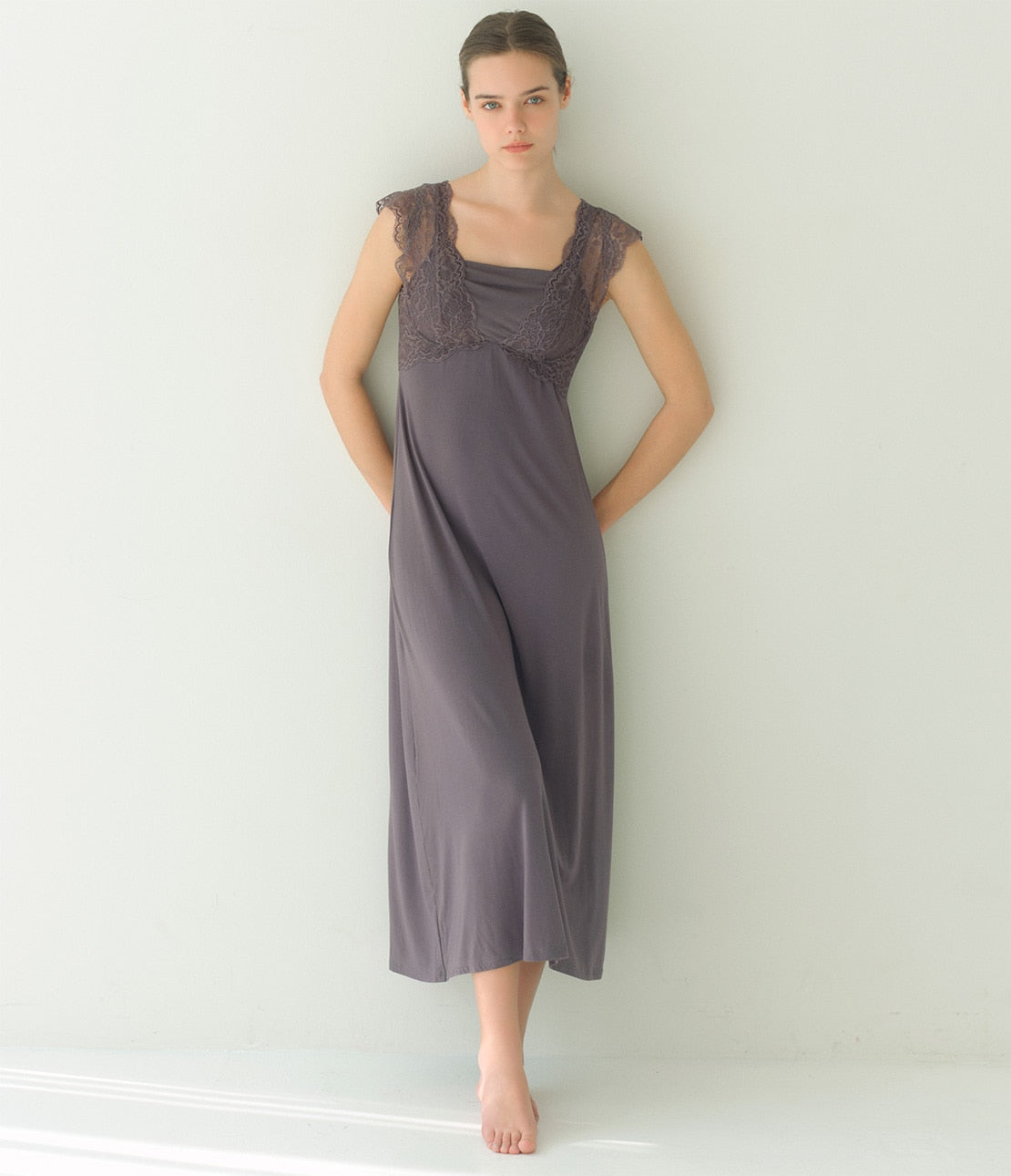 Night Bra Built-In Lounge Dress | Elegant Jersey One-Piece with Bust Support