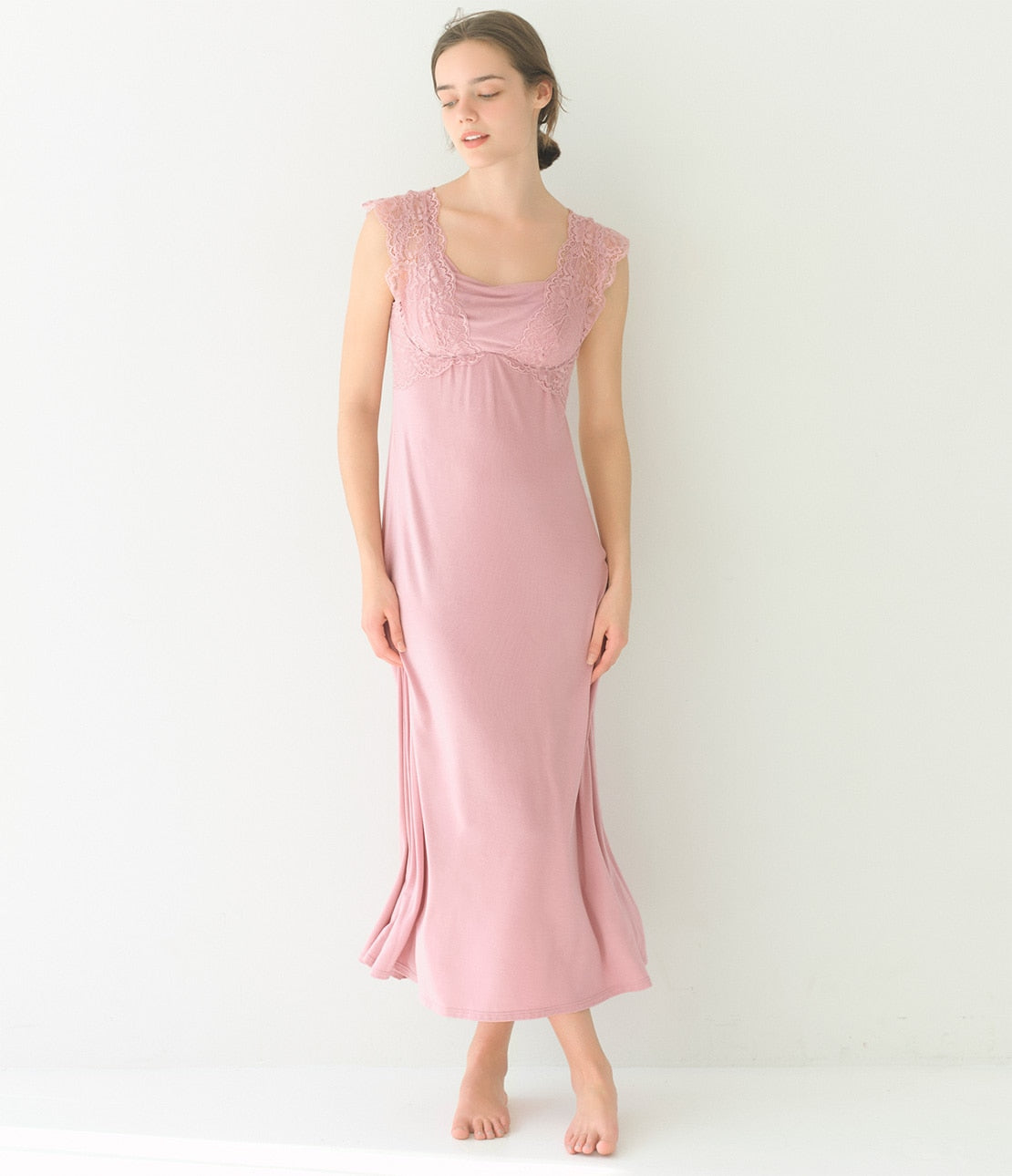 Night Bra Built-In Lounge Dress | Elegant Jersey One-Piece with Bust Support
