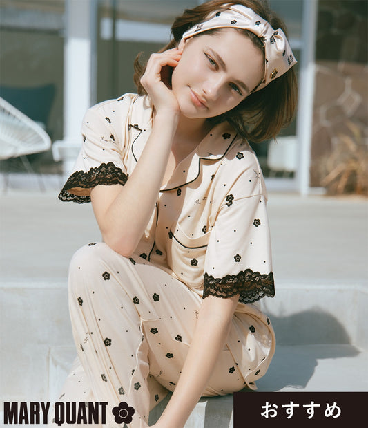 MARY QUANT Collaboration Daisy Lace Shirt Pajama | Elegant Cut & Sew Loungewear
