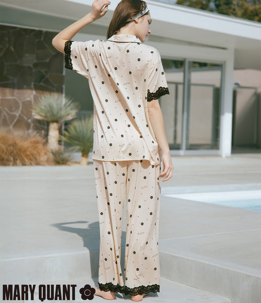 MARY QUANT Collaboration Daisy Lace Shirt Pajama | Elegant Cut & Sew Loungewear