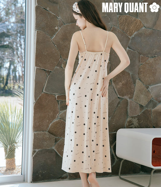 MARY QUANT Collaboration Daisy Lace Lounge Dress with Built-in Cups | Feminine Relaxing One-Piece