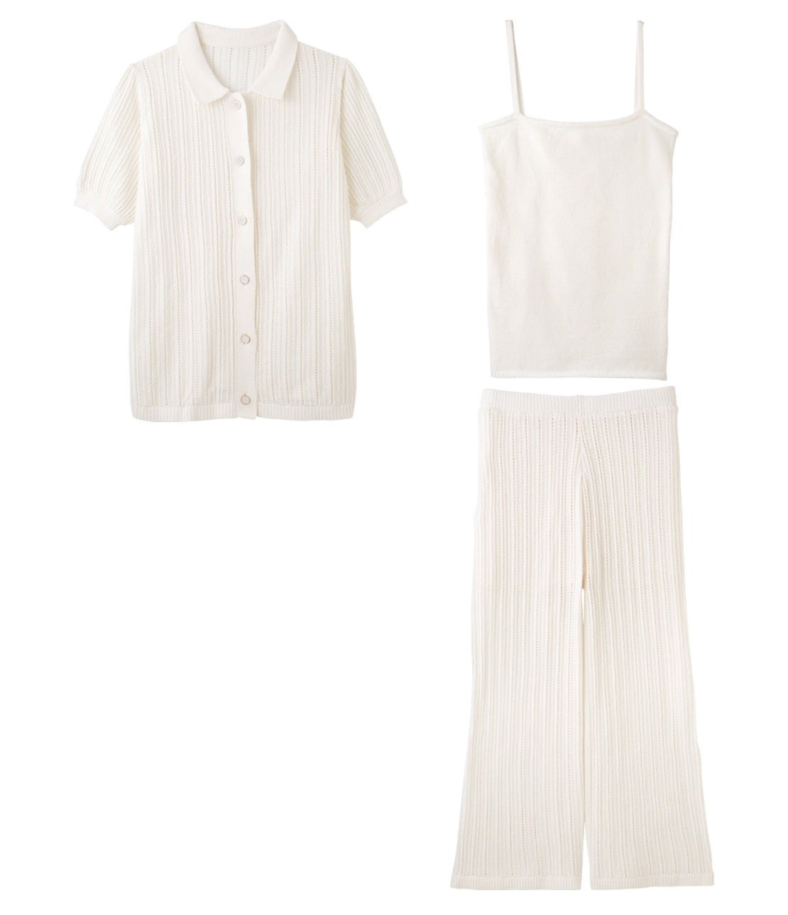 Whiply Open-Knit 3-Piece Pajama Set | Soft & Stylish Roomwear