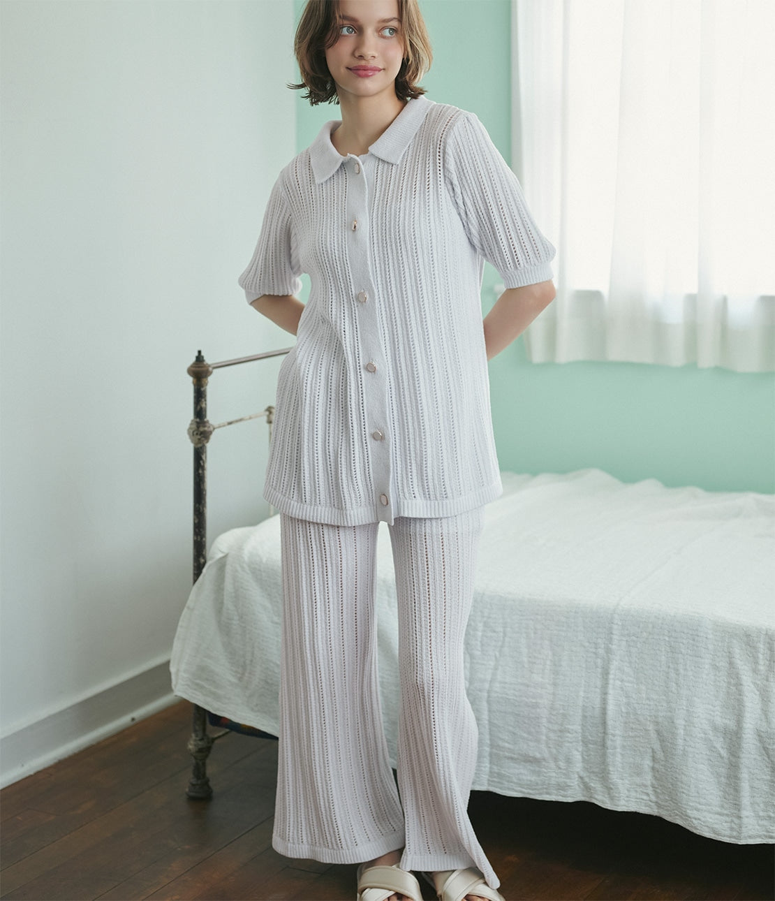 Whiply Open-Knit 3-Piece Pajama Set | Soft & Stylish Roomwear