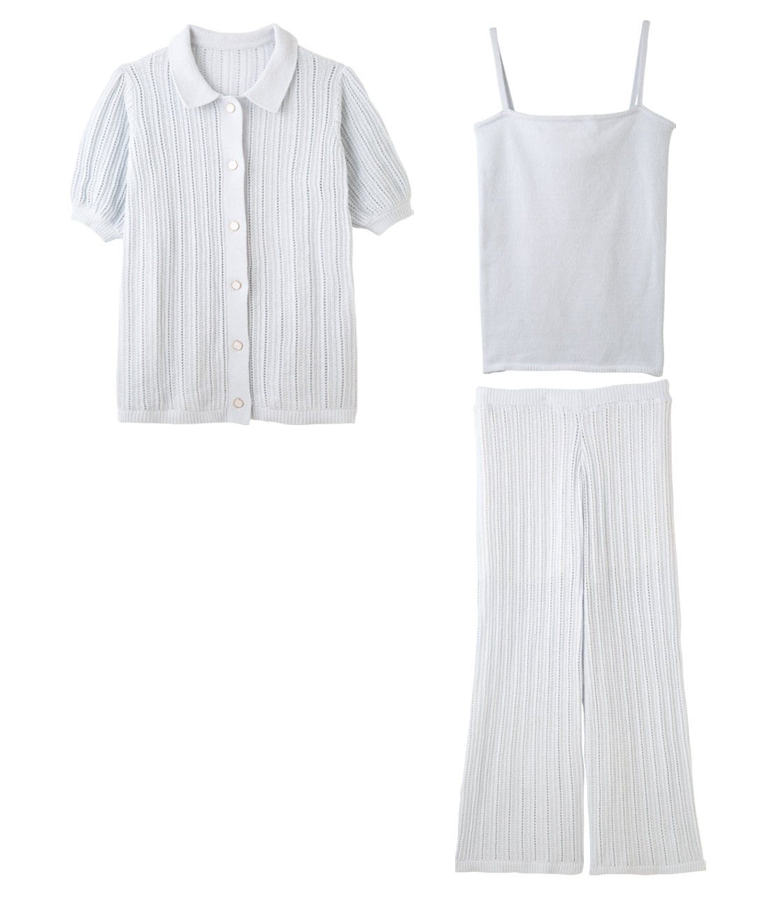 Whiply Open-Knit 3-Piece Pajama Set | Soft & Stylish Roomwear