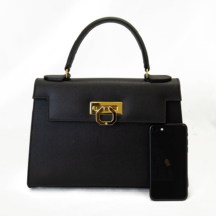 CARBOTTI ELENA 243 Honey Leather Tote – Structured 2-Way Handbag with Adjustable Strap