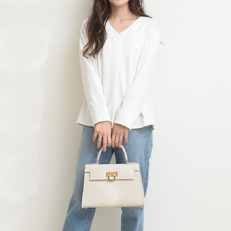 CARBOTTI ELENA 243 Honey Leather Tote – Structured 2-Way Handbag with Adjustable Strap