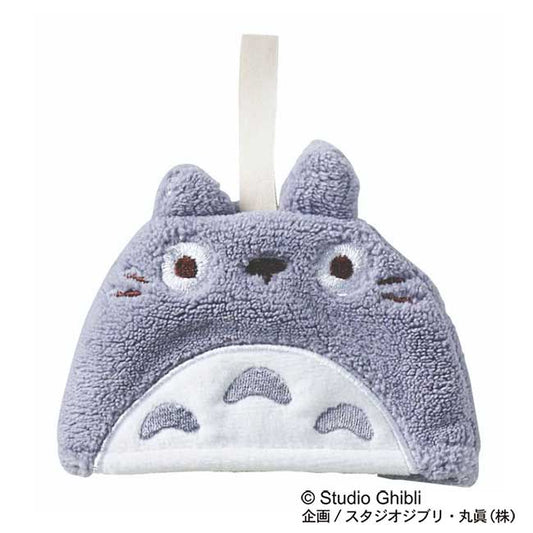 Official My Neighbor Totoro Face Microfiber Loop Towel - Compact Antibacterial (25×25cm) with Hanging Loop