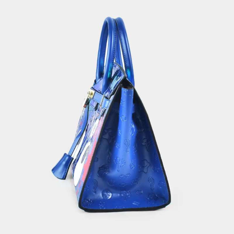 EYE THEME Enamel Handbag - Bold Eye Motif Statement Piece (Includes Detachable Pouch Strap)