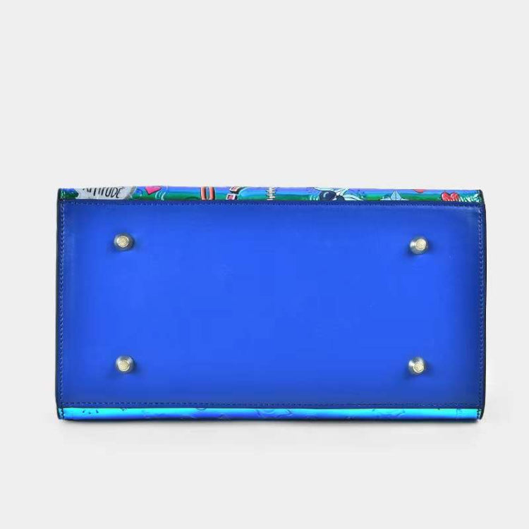 EYE THEME Enamel Handbag - Bold Eye Motif Statement Piece (Includes Detachable Pouch Strap)