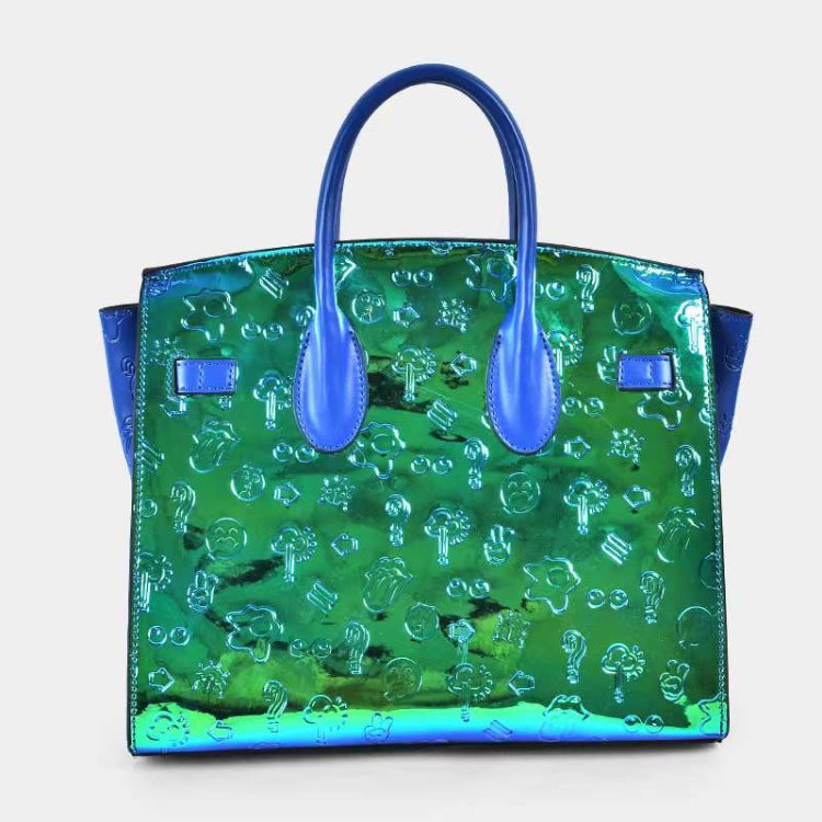 EYE THEME Enamel Handbag - Bold Eye Motif Statement Piece (Includes Detachable Pouch Strap)