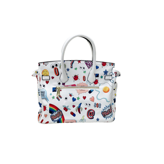 EYE THEME 2-Way Tote Bag with Detachable Pouch Shoulder Strap (White/Black Options)