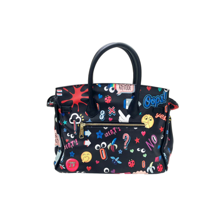 EYE THEME 2-Way Tote Bag with Detachable Pouch Shoulder Strap (White/Black Options)