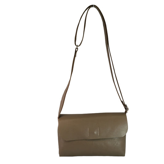 Japanese-Made Leather Flap Shoulder Bag | Compact, Structured & Perfect for Daily Outings