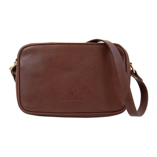 IL BISONTE Leather Square Shoulder Bag | Compact Italian Craftsmanship for Everyday Elegance