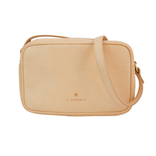 IL BISONTE Leather Square Shoulder Bag | Compact Italian Craftsmanship for Everyday Elegance