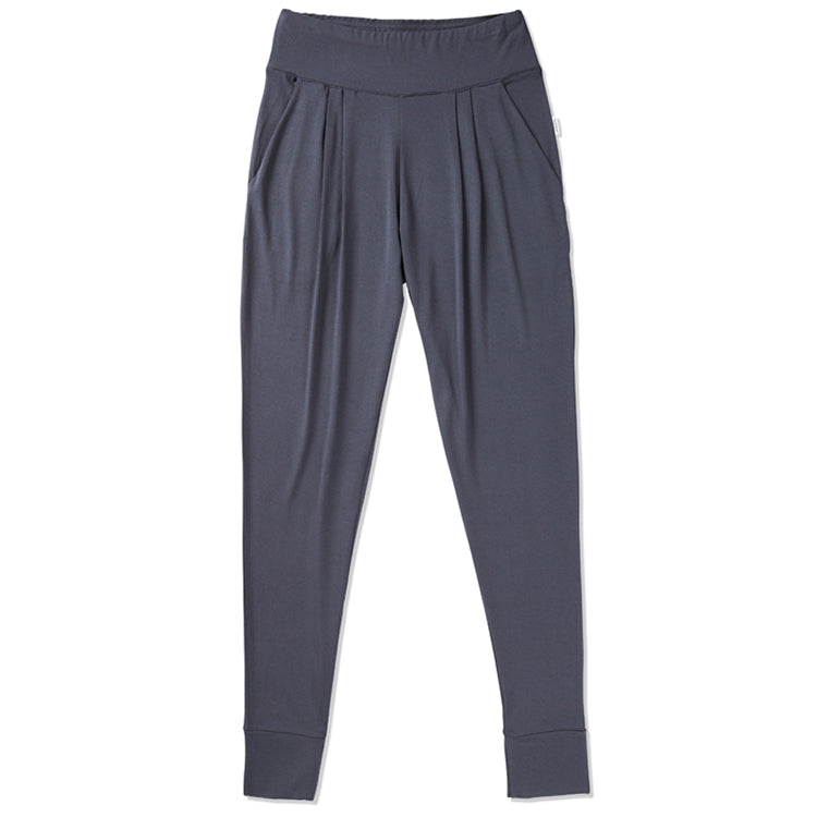 BOODY Downtime Lounge Pants - Bamboo Rayon Relaxed Tapered Pants (Black/Storm)