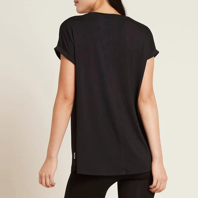 BOODY Downtime Lounge Top – Bamboo-Rayon Relaxed Fit (Black/White/Storm)