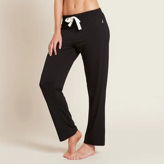 BOODY Good Night Sleep Pants - Bamboo Rayon Wide-Leg Lounge Pants (Black/Pink/Storm)
