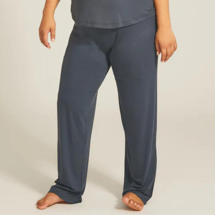 BOODY Good Night Sleep Pants - Bamboo Rayon Wide-Leg Lounge Pants (Black/Pink/Storm)