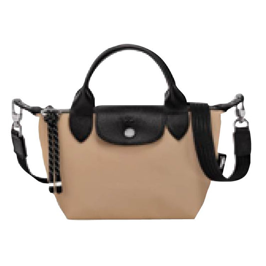 LONGCHAMP 2-Way Mini Nylon & Leather Bag – CLAY / MARINE | 2025 SUMMER Collection
