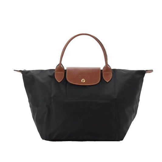 LONGCHAMP Nylon & Leather Tote Bag – PAPIER / NOIR / MARINE | 2025 SUMMER Collection