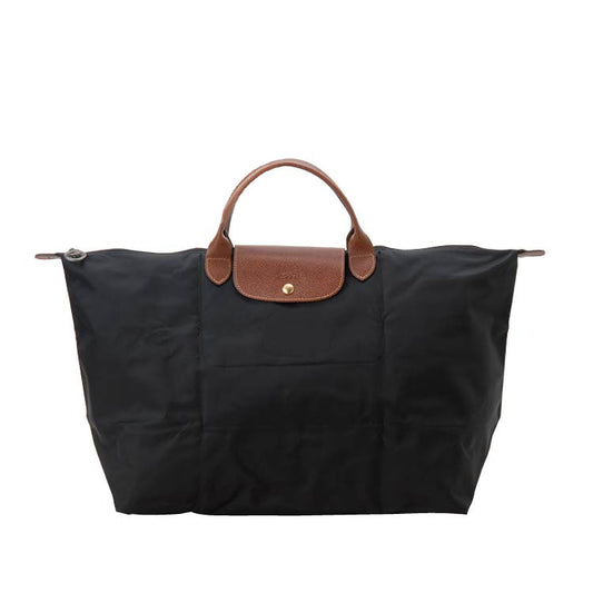 LONGCHAMP Nylon & Leather Large Tote Bag – NOIR | 2025 SUMMER Collection