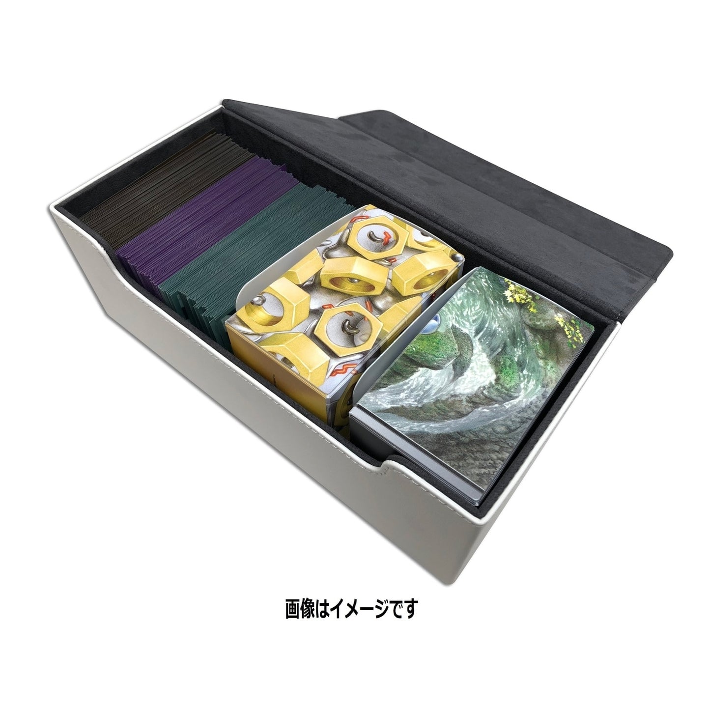 Pokémon TCG High-Class Long Card Storage Box “White” | Premium Leather-Style Finish | Holds 750+ Cards