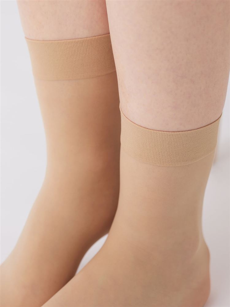 Premium “Bare Skin Foundation Feel” Run-Resistant Crew-Length Stockings | UV Protection & Anti-Odor | Made in Japan