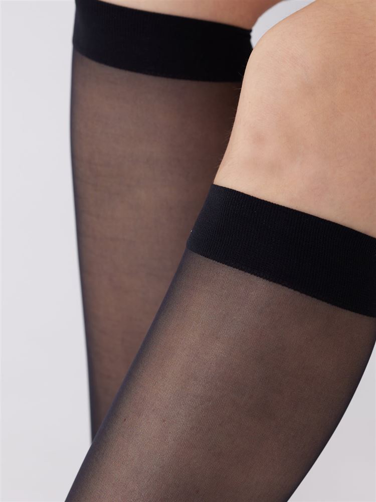 Premium “Bare Skin Foundation Feel” Run-Resistant High Socks | UV Protection & Anti-Odor